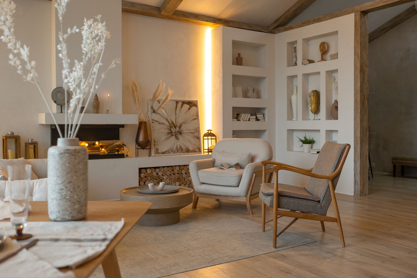 Warm modern living space